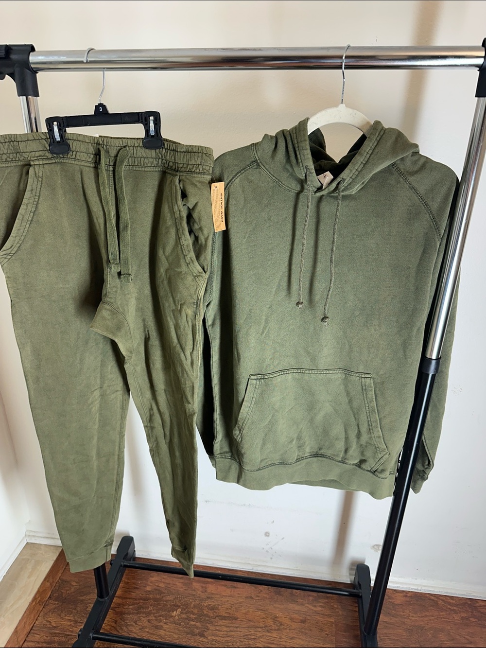 Kids Olive Green Hoodie & Joggers Set - Cozy Pullover and Elastic Waist Pants